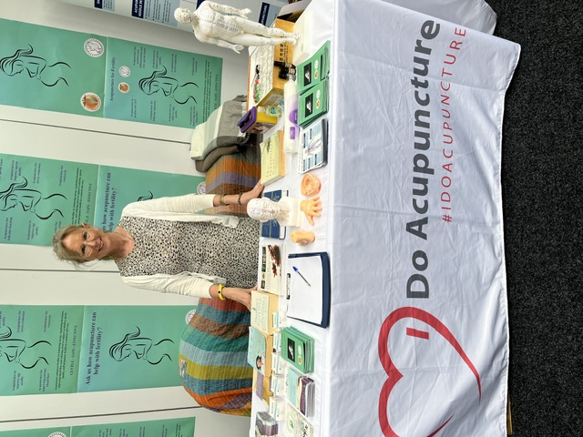 Kate Curtis at an I Do Acupuncture fertility awareness stand